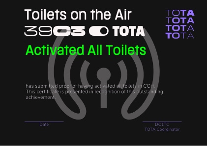 Thumbnail of award 'Activated all Toilets'